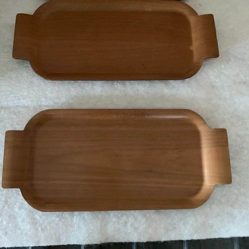 4 Toastmaster Hospitality Set Trays McGraw Electric Co. Mid Century Wood USA